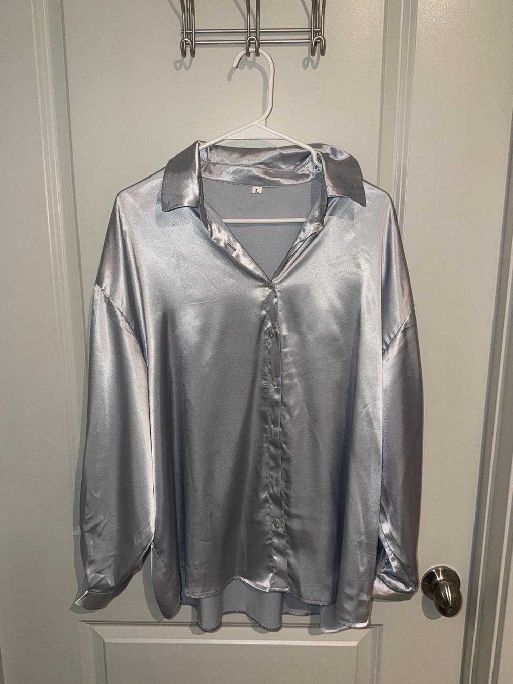 Silky Light Silver Blouse